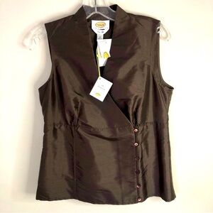 Talbots NWT Silk Top Brown Vintage
